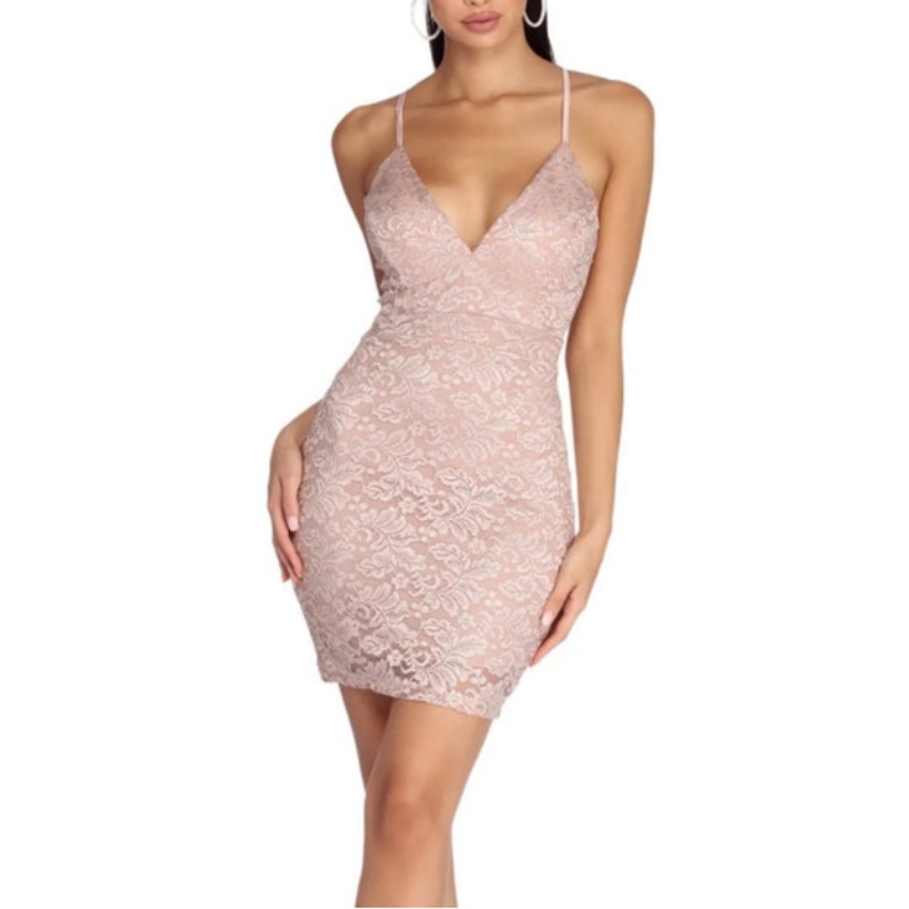 Honey & Rosie Medium Glitter & Lace Bodycon Dress